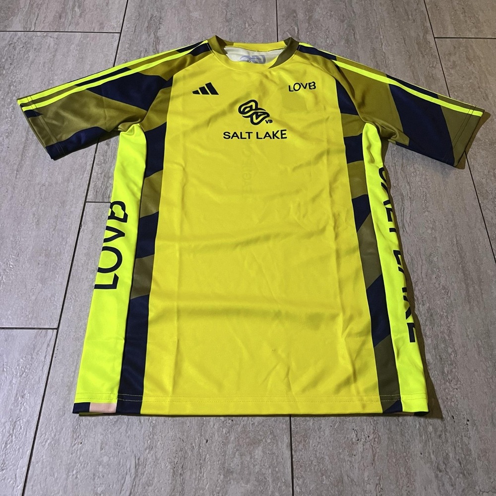 Adidas Salt Lake LOVB Jersey Shirt Mens XS Yellow Volleyball League One ACUS91